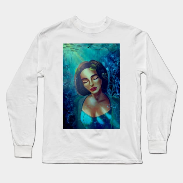 A girl in the see Long Sleeve T-Shirt by Fatchilart